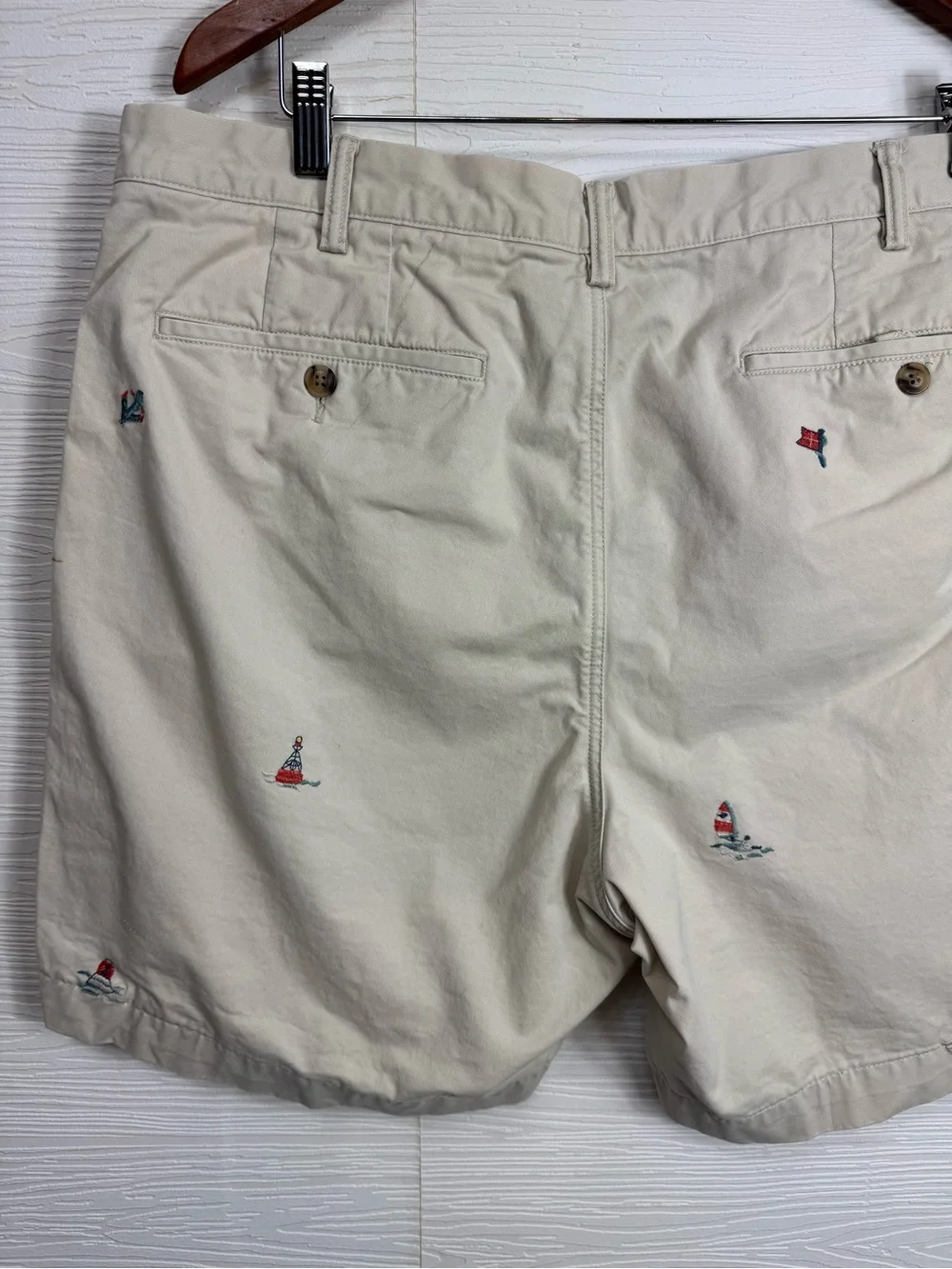 Polo Ralph Lauren Mens Beige Ocean Sailing Chino Classic Fit Shorts Size 38